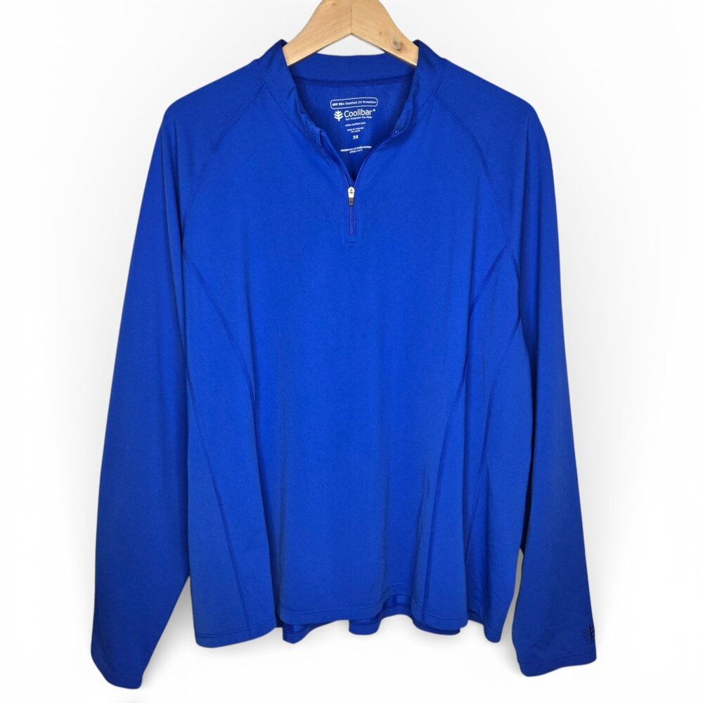 Coolibar Freestyle Long Sleeve Quarter Zip Rash Guard Women Beach Pool Summer 3X
